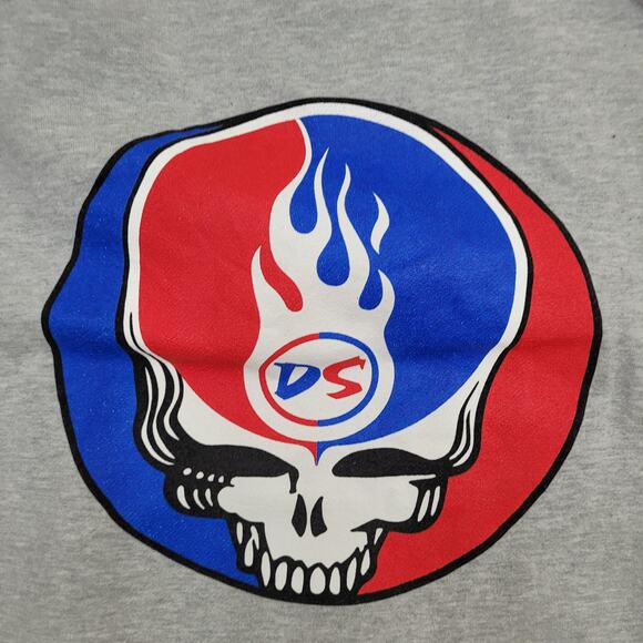 Vintage 90s Darkside Skull Crop Hoodie Medium 22x25 Two-Tone - Picture 15 of 16